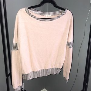pink fuzzy sweater